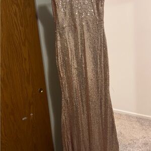 Sparkling Rose Gold Sequin Gown